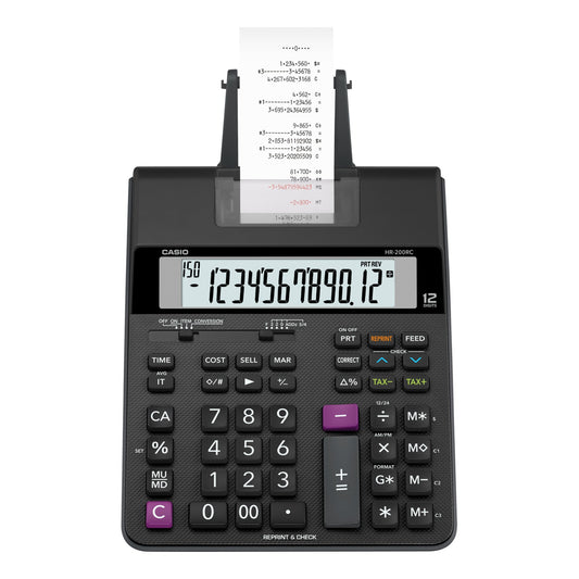 Casio HR200RC Printing Calculator, Black/Red Print, 2.4 Lines/Sec