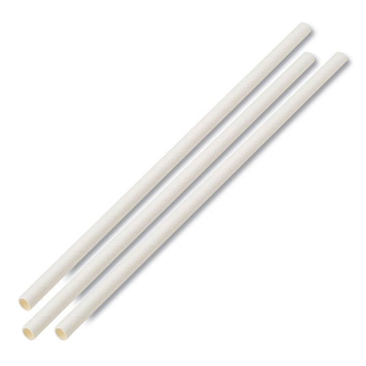 Boardwalk Unwrapped Paper Straws, 7.75" x 0.25" White, 4,800 Straws/Carton
