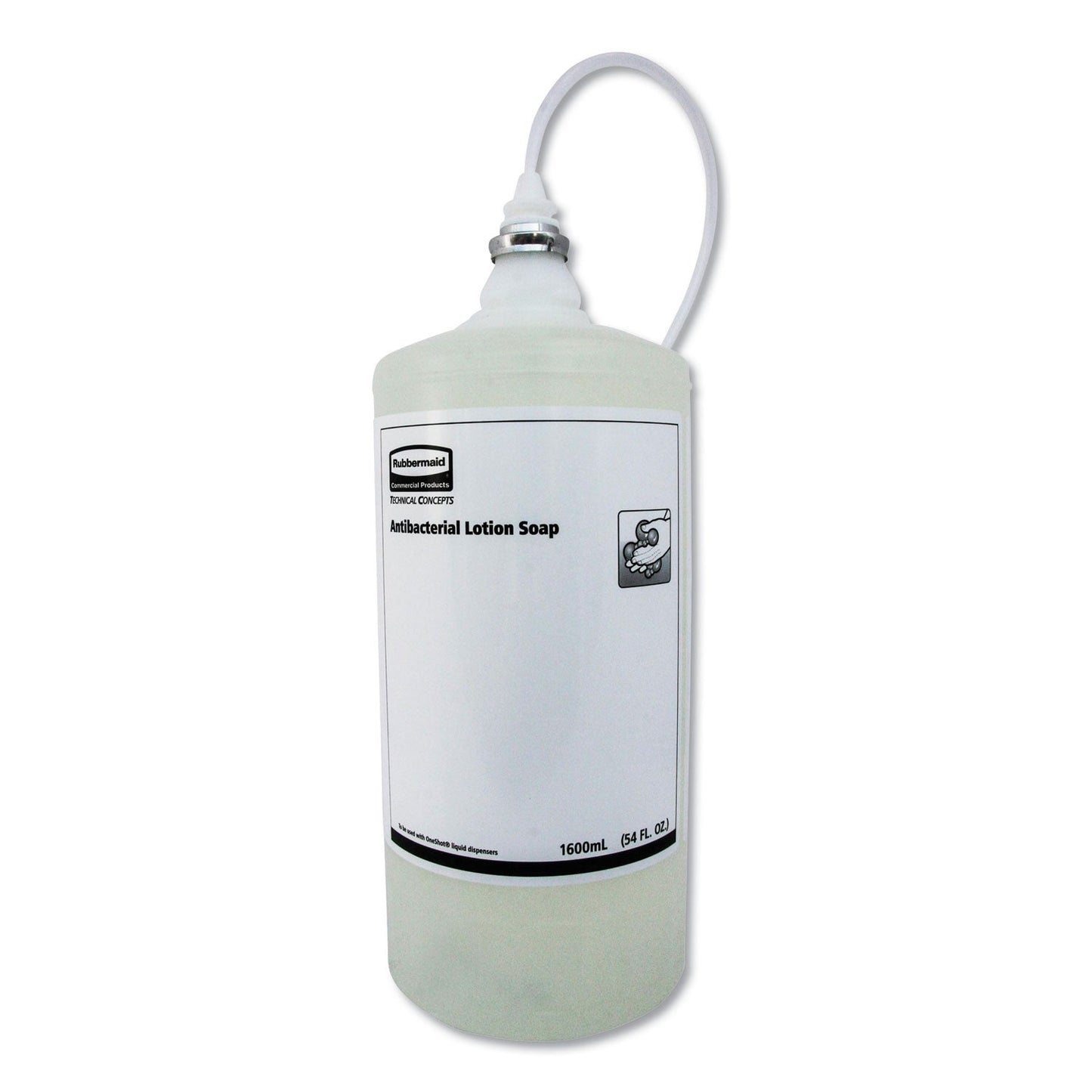 Rubbermaid One Shot Antibacterial Enriched Lotion Soap Refill, Unscented, 1,600 mL, 4/Carton