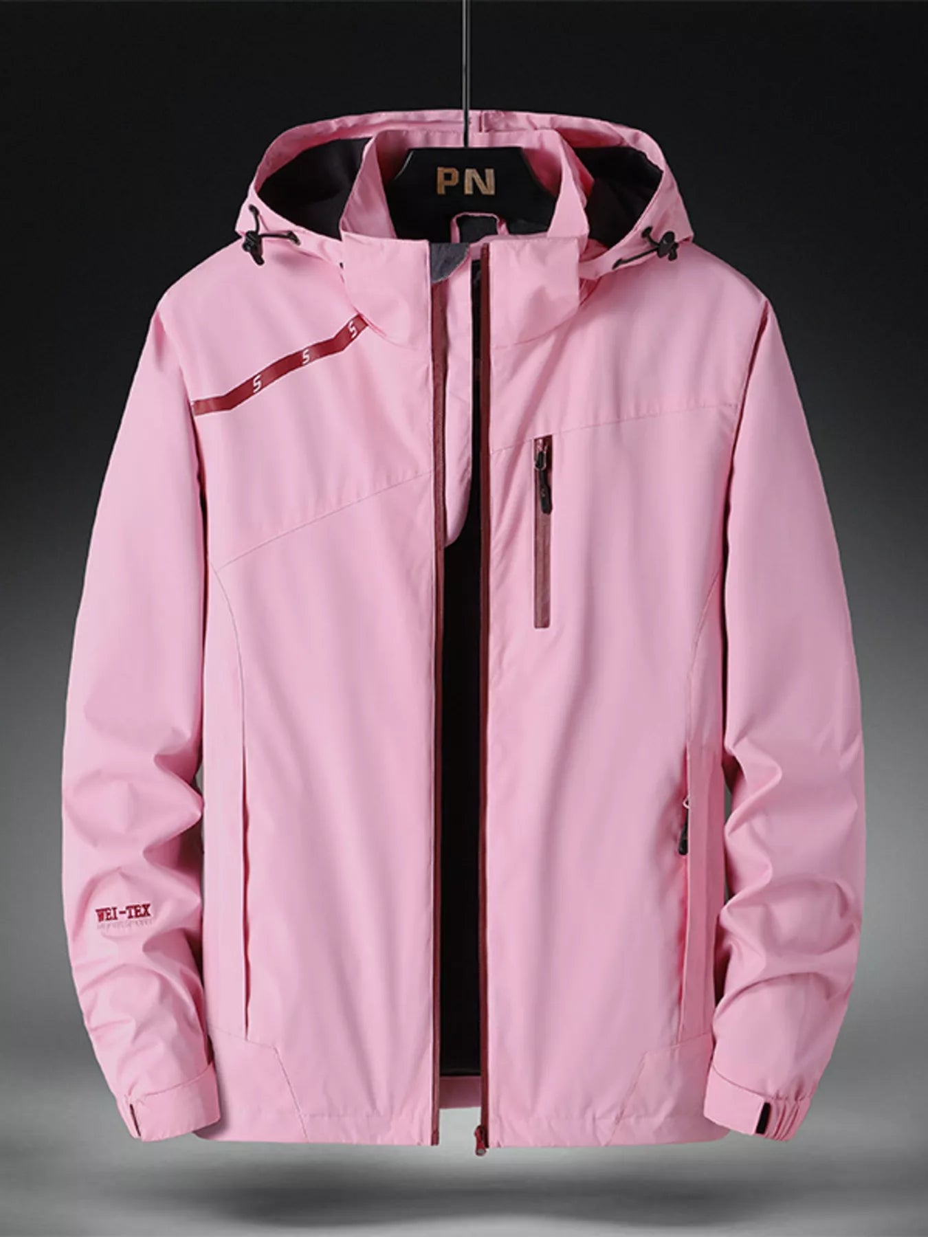 Men's Plus Size Hooded Windproof Zip Up Outdoor Jacket
