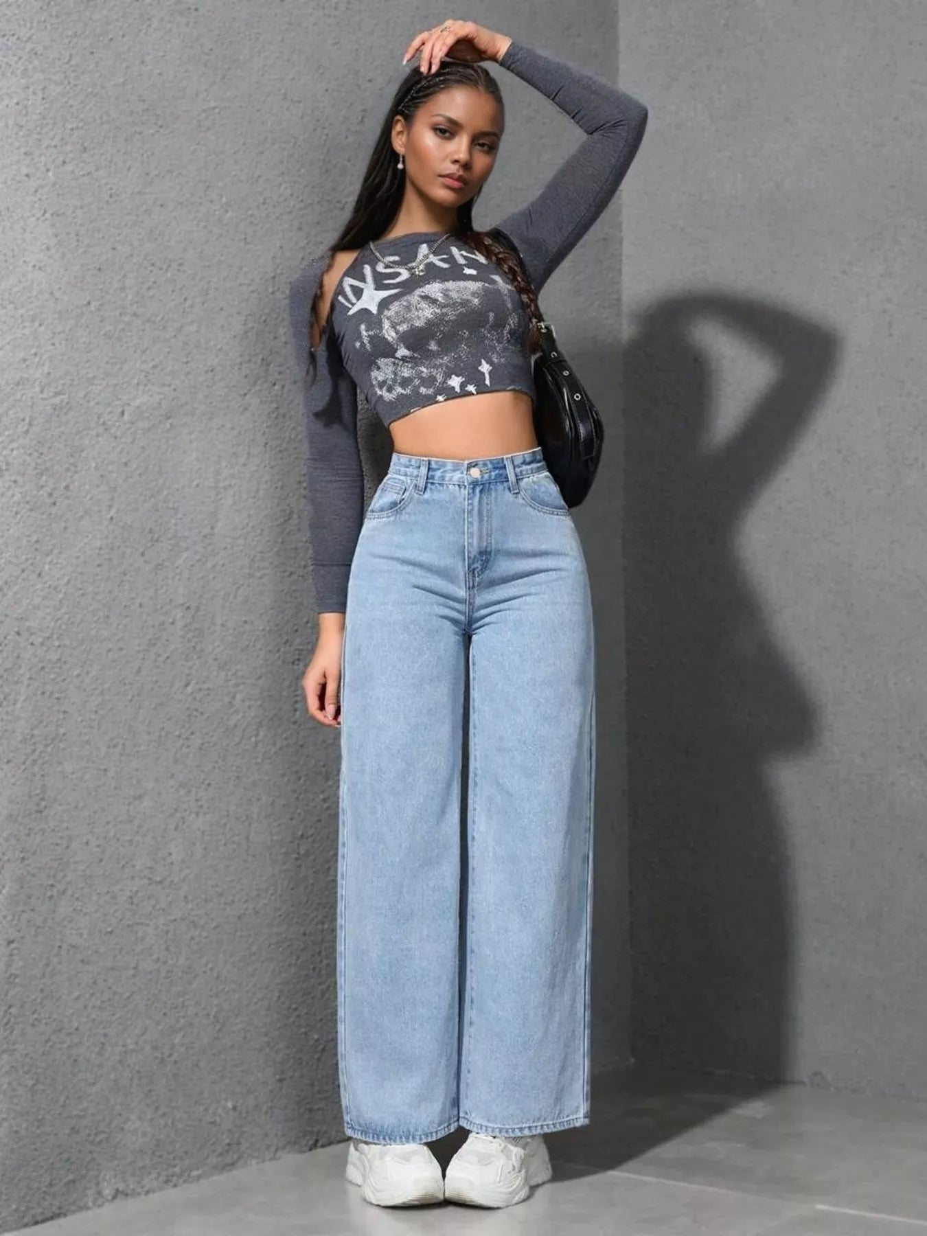 High-Waisted Wide Leg Jeans