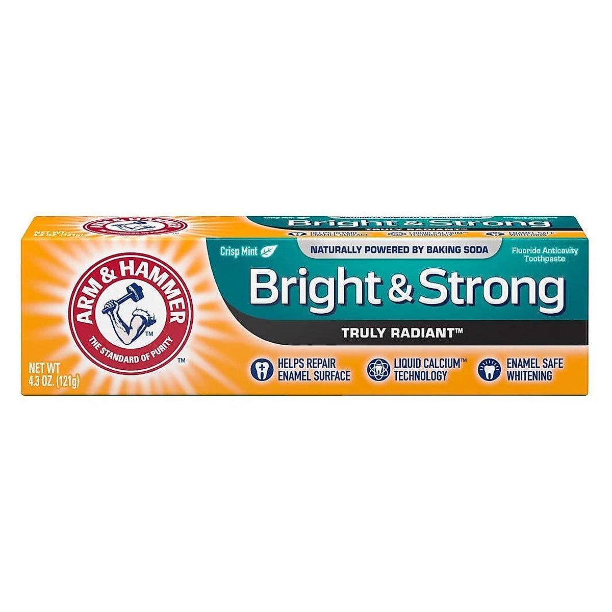 Arm & Hammer Truly Radiant Whitening & Enamel Strengthening Toothpaste, 4.3 oz Tube