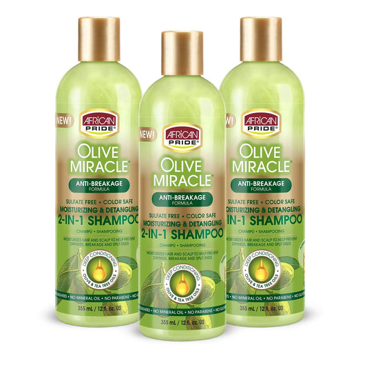 African Pride® Olive Miracle® 2-in-1 Shampoo & Conditioner (Anti-Breakage Formula)