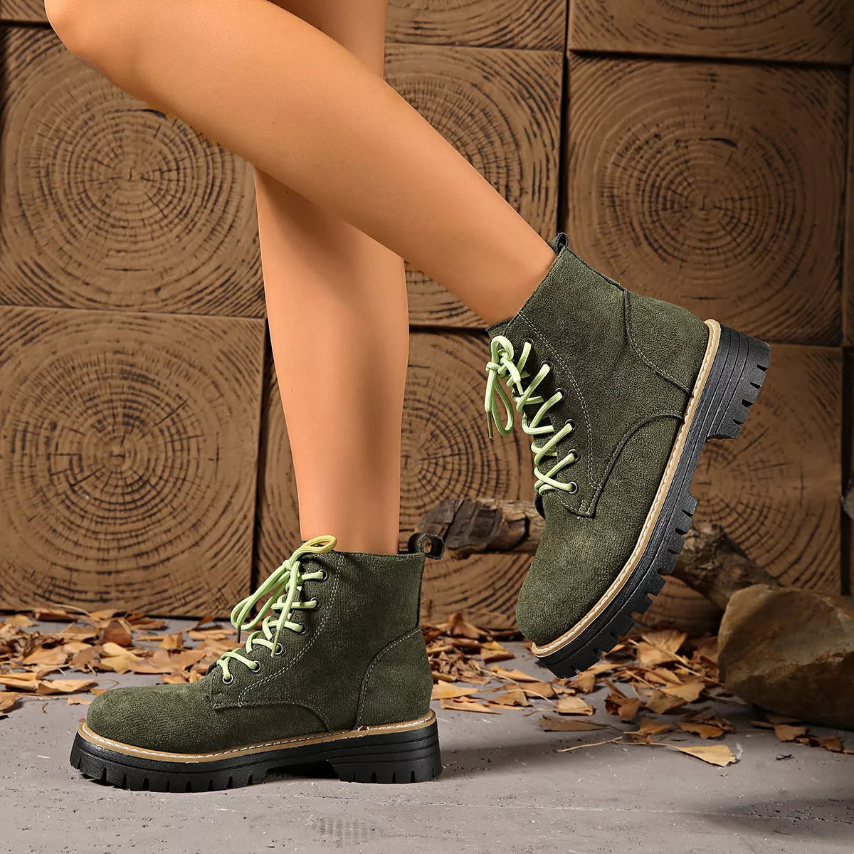 Lace-Up Ankle Boots