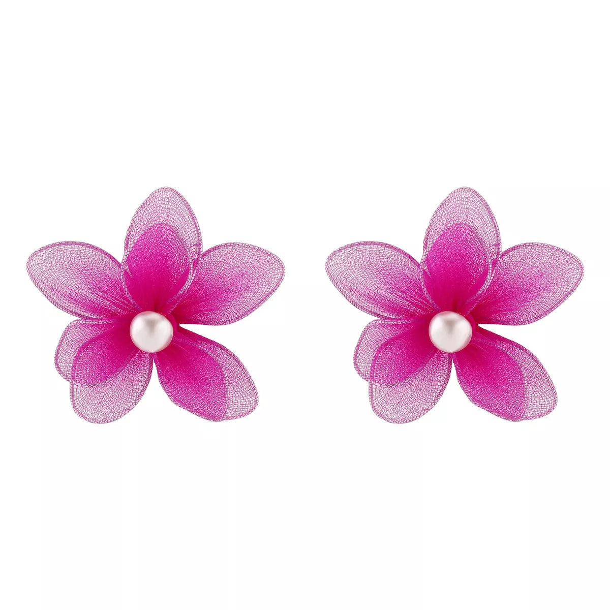 Flower Pearl Stud Earrings