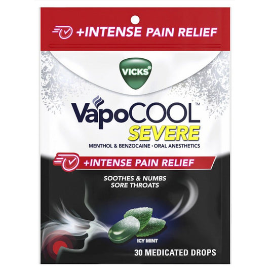 Vicks® VapoCool™ Severe Medicated Cough Drops – Wintergreen
