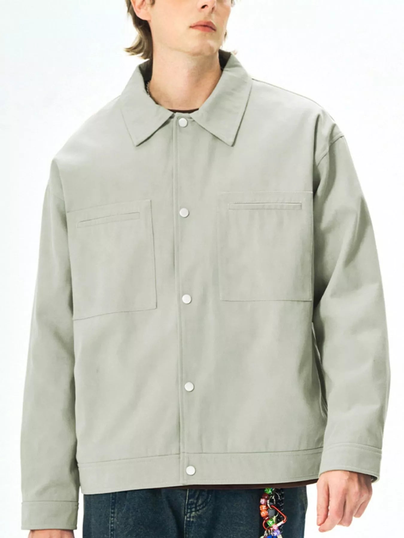 Men's Plus Size Casual Snap Down Jacket