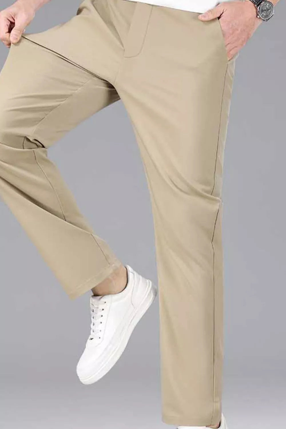 Men's Plus Size Casual Stretch Straight-Leg Pants