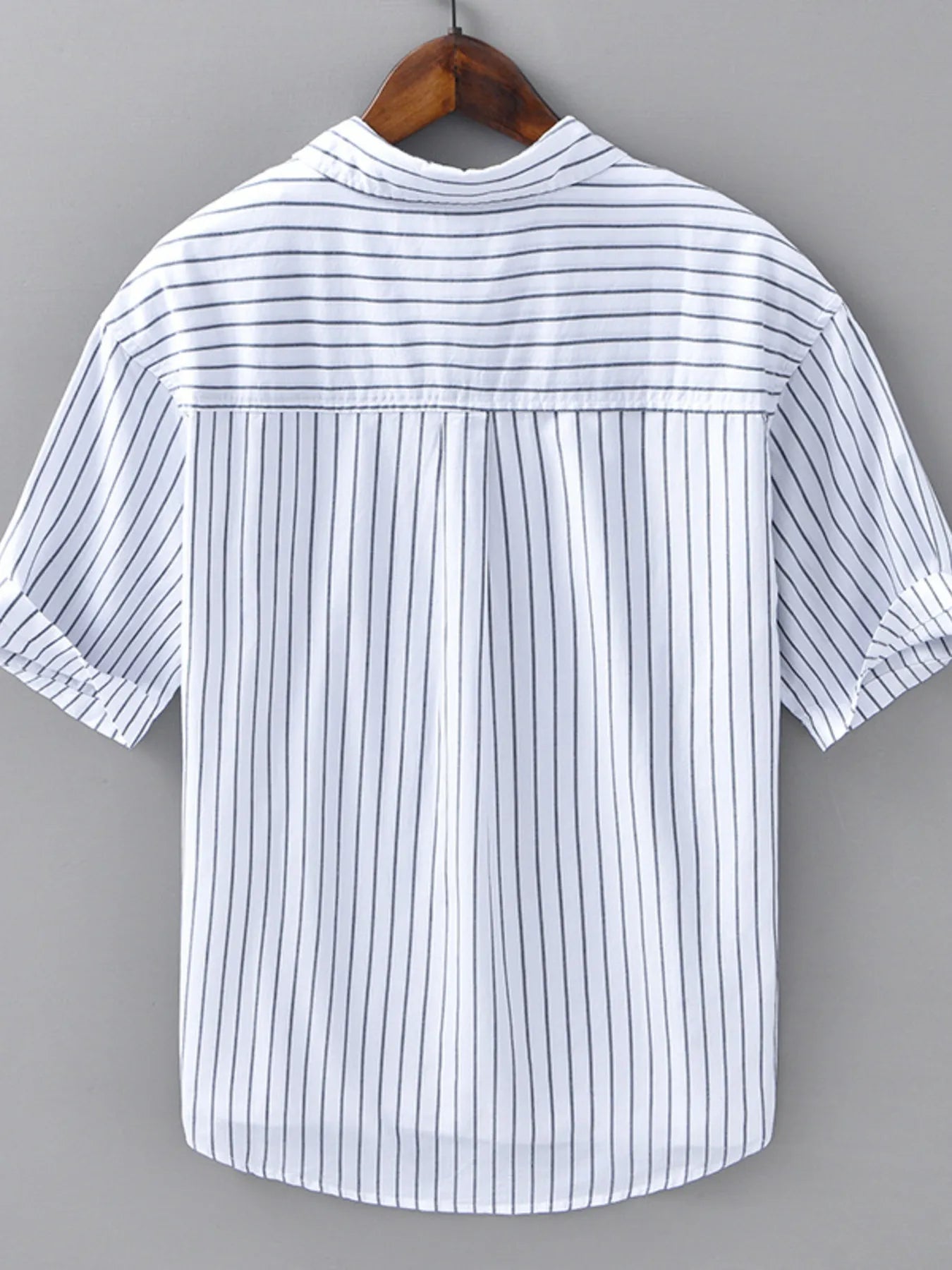 Men's Plus Size Striped Button Up Long Sleeve Shirt