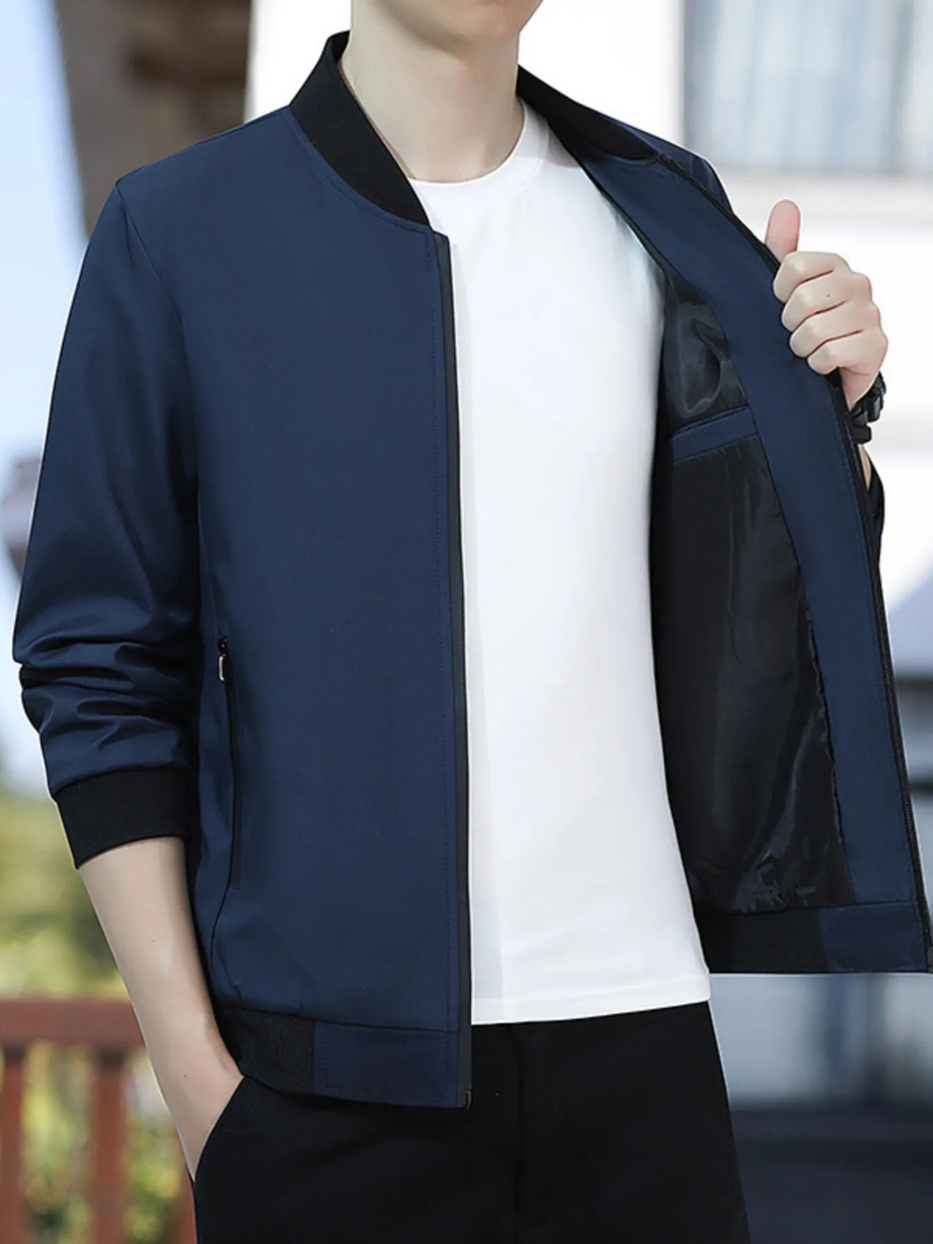 Men's Plus Size Casual Lightweight Bomber Jacket