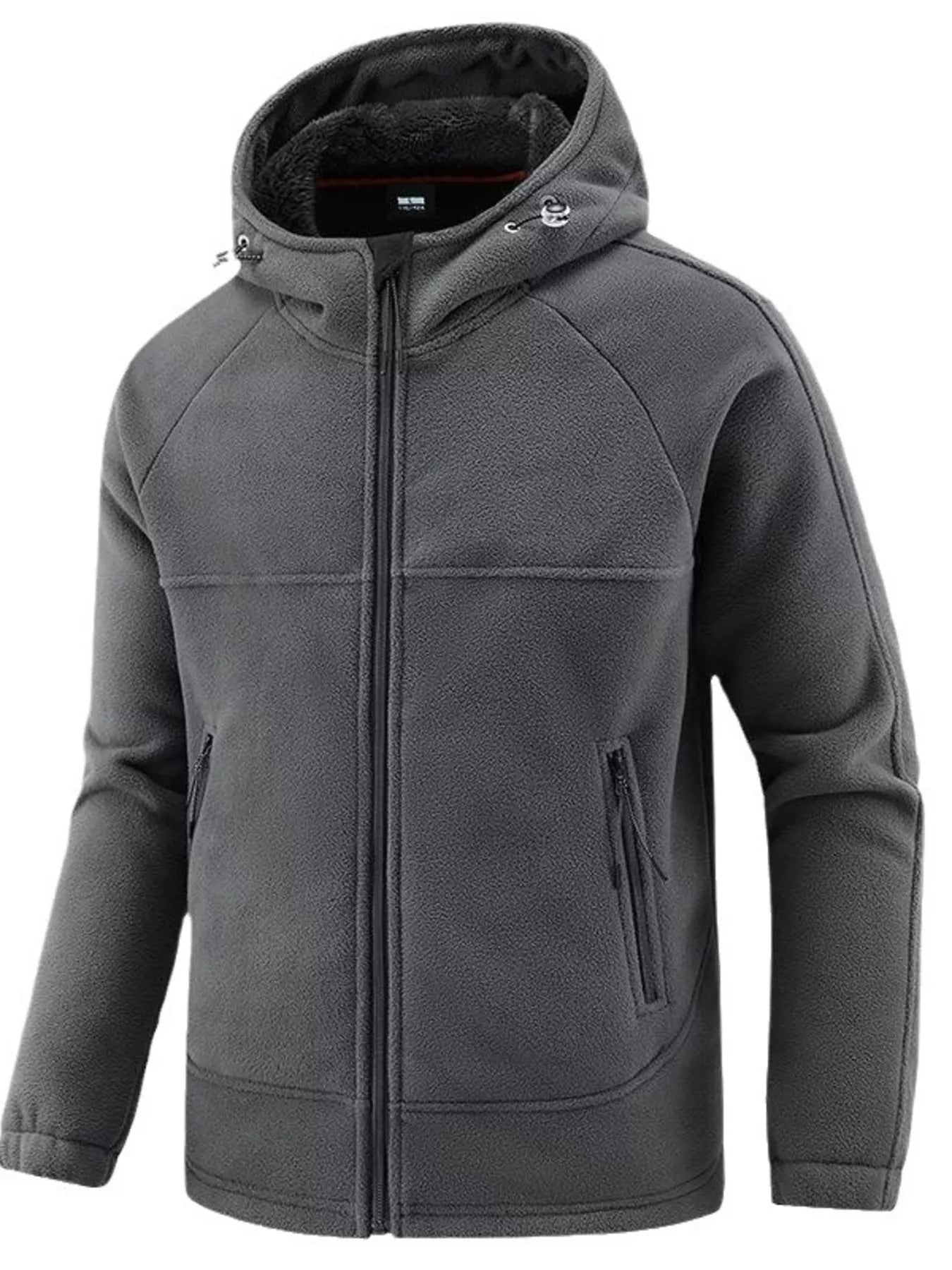 Men's Plus Size Zip Up Hooded Fleece Jacket