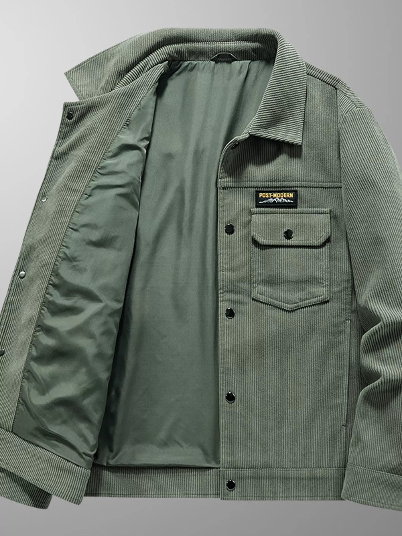 Men's Plus Size Casual Corduroy Button-Down Jacket