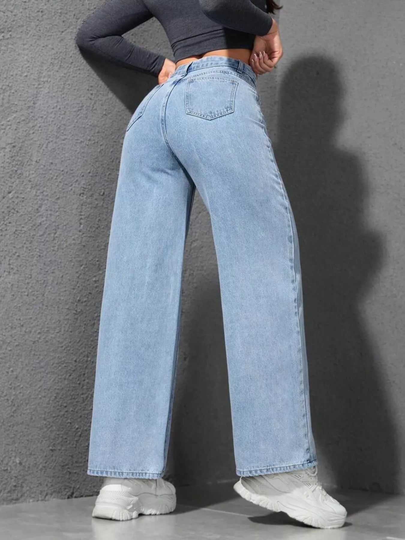 High-Waisted Wide Leg Jeans