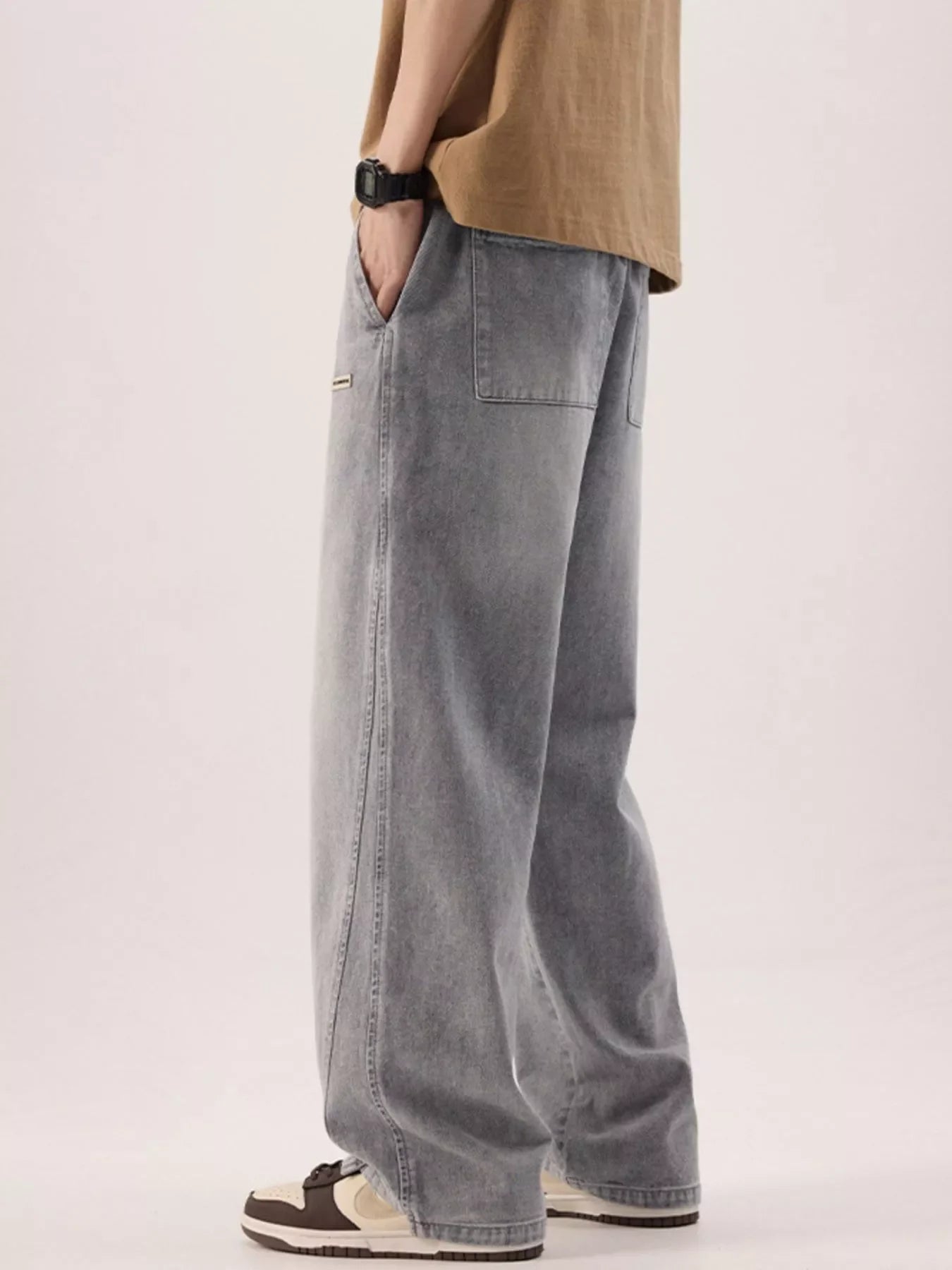 Men's Plus Size Vintage Wash Loose Fit Jeans