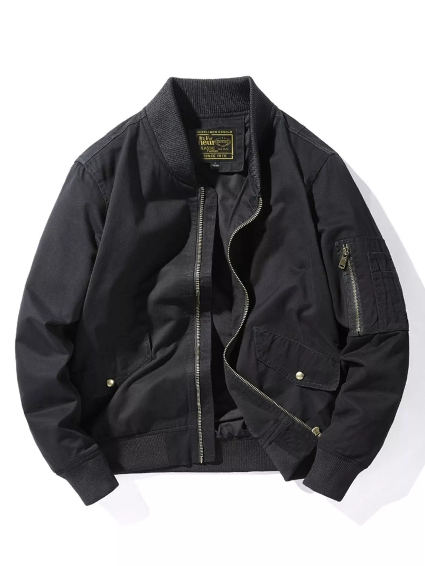 Men's Plus Size Zip Up Bomber Jacket