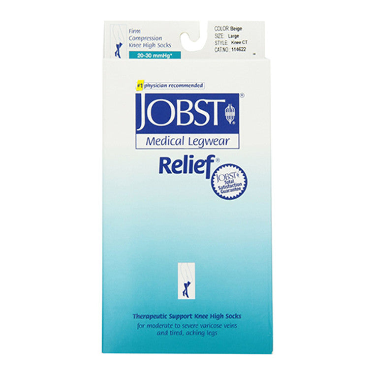 Jobst Medical Legwear Relief Knee High Socks 20-30 Mmhg Large Beige 1 Pair
