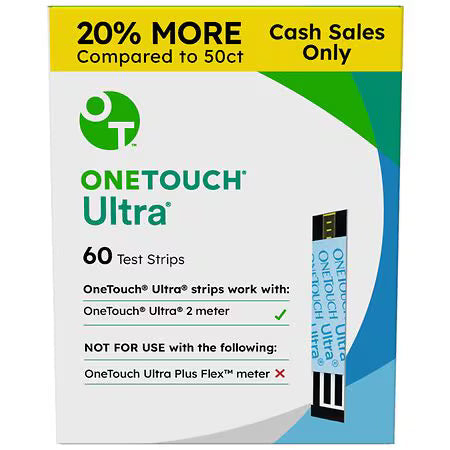 OneTouch Ultra Test Strips One size, Test Strips 2 vials of 30ct - 30.0 ea