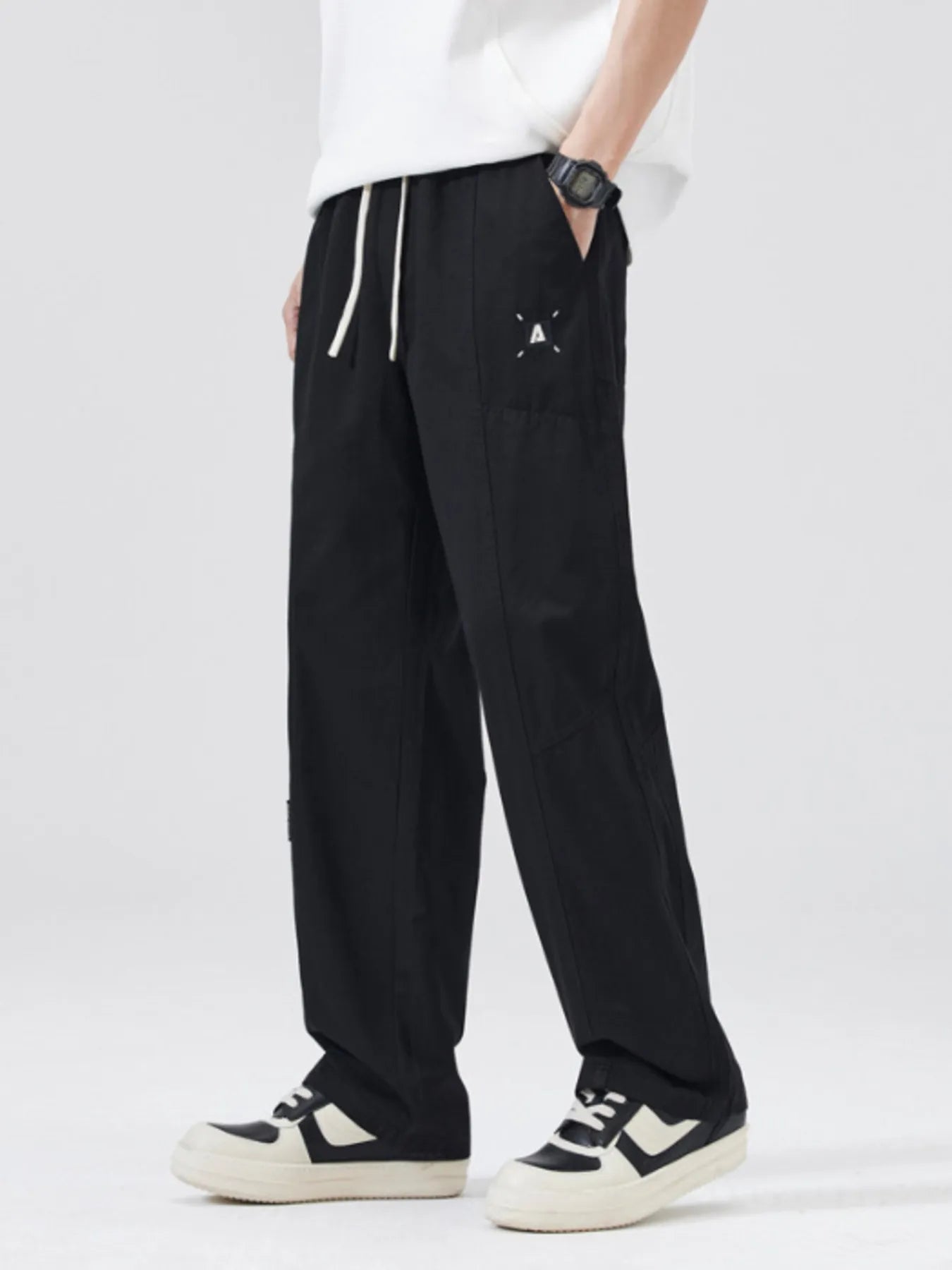 Men's Full Size Casual Loose Fit Drawstring Pants Plus Size