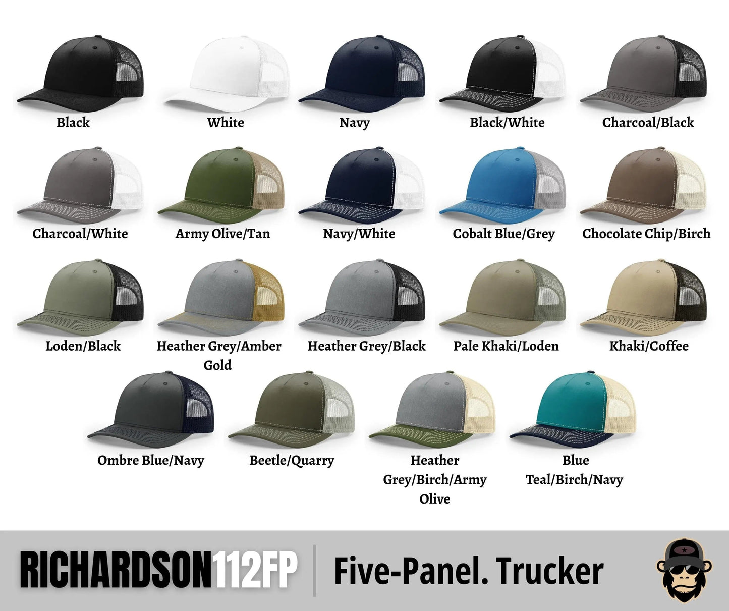 Richardson 112FP Five Panel Trucker + Custom Patch