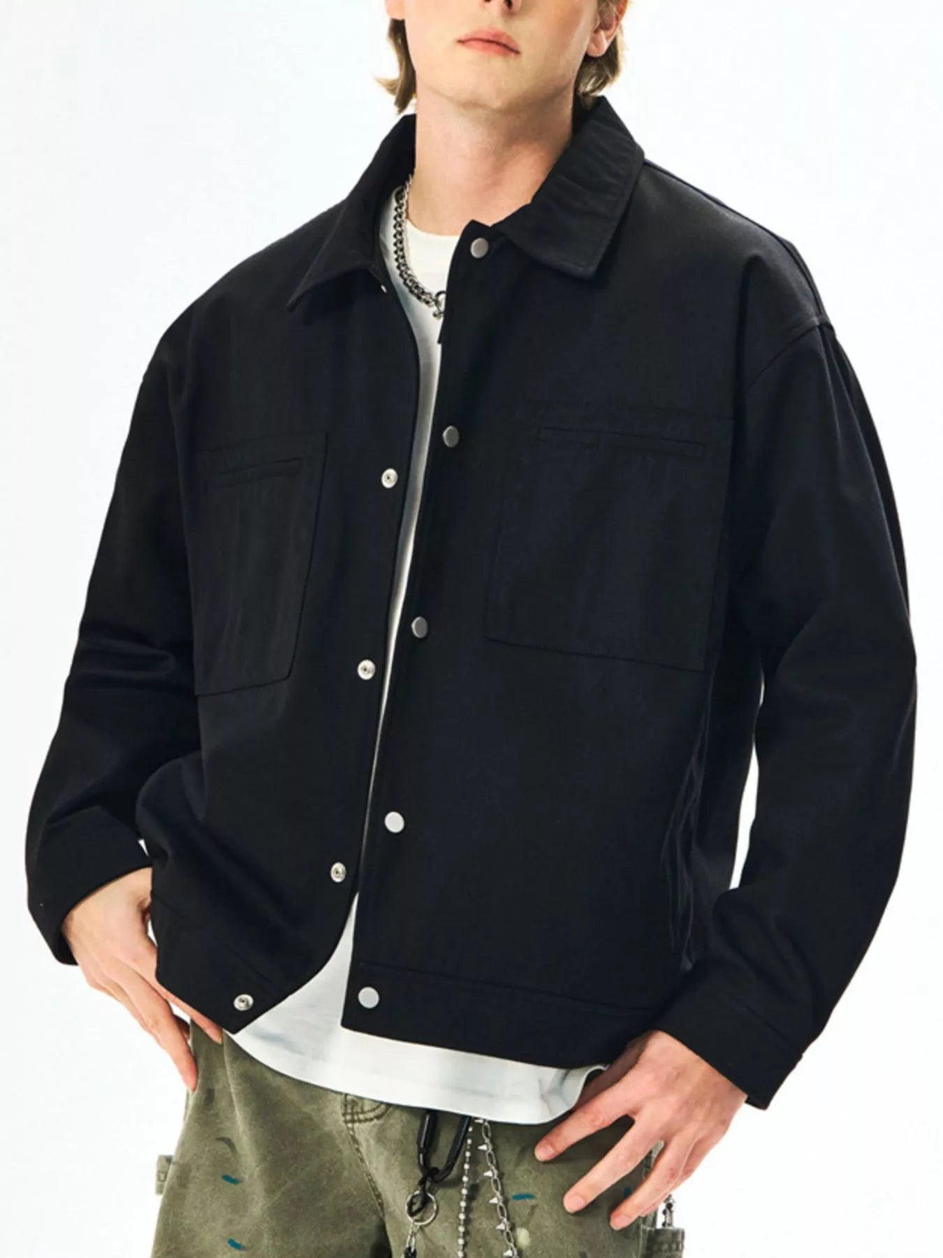Men's Plus Size Casual Snap Down Jacket