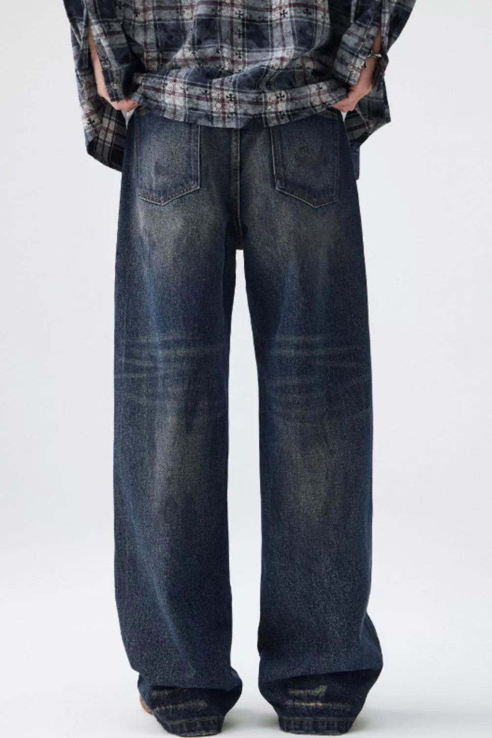 Men's Wash Wide Leg Jeans
