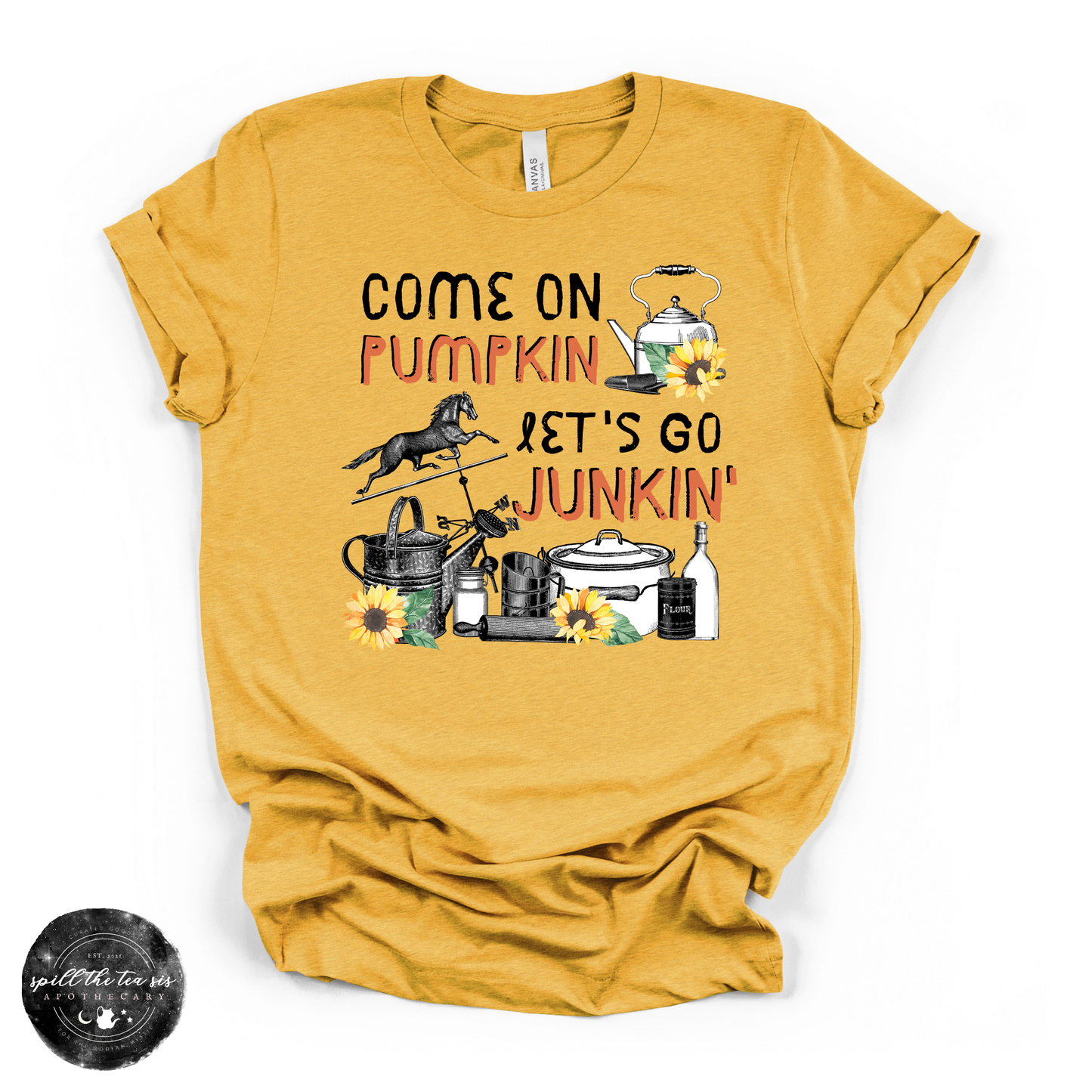 Come On Pumpkin Let’s Go Junkin Tee | Vintage Market Graphic T-Shirt