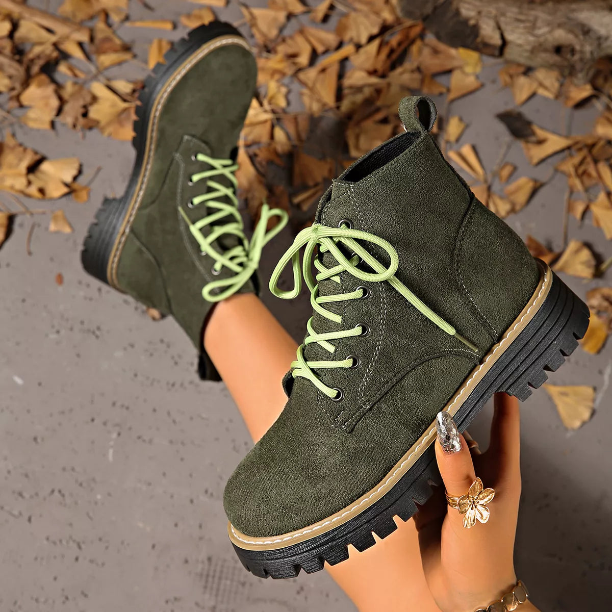 Lace-Up Ankle Boots