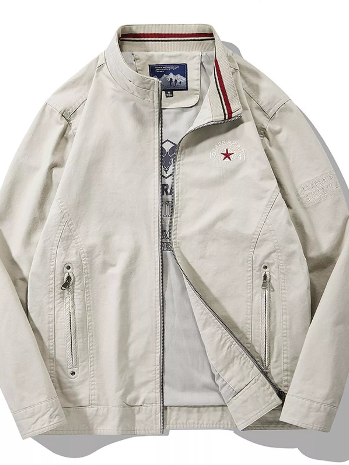 Men's Plus Size Casual Lightweight Zip Up Jacket