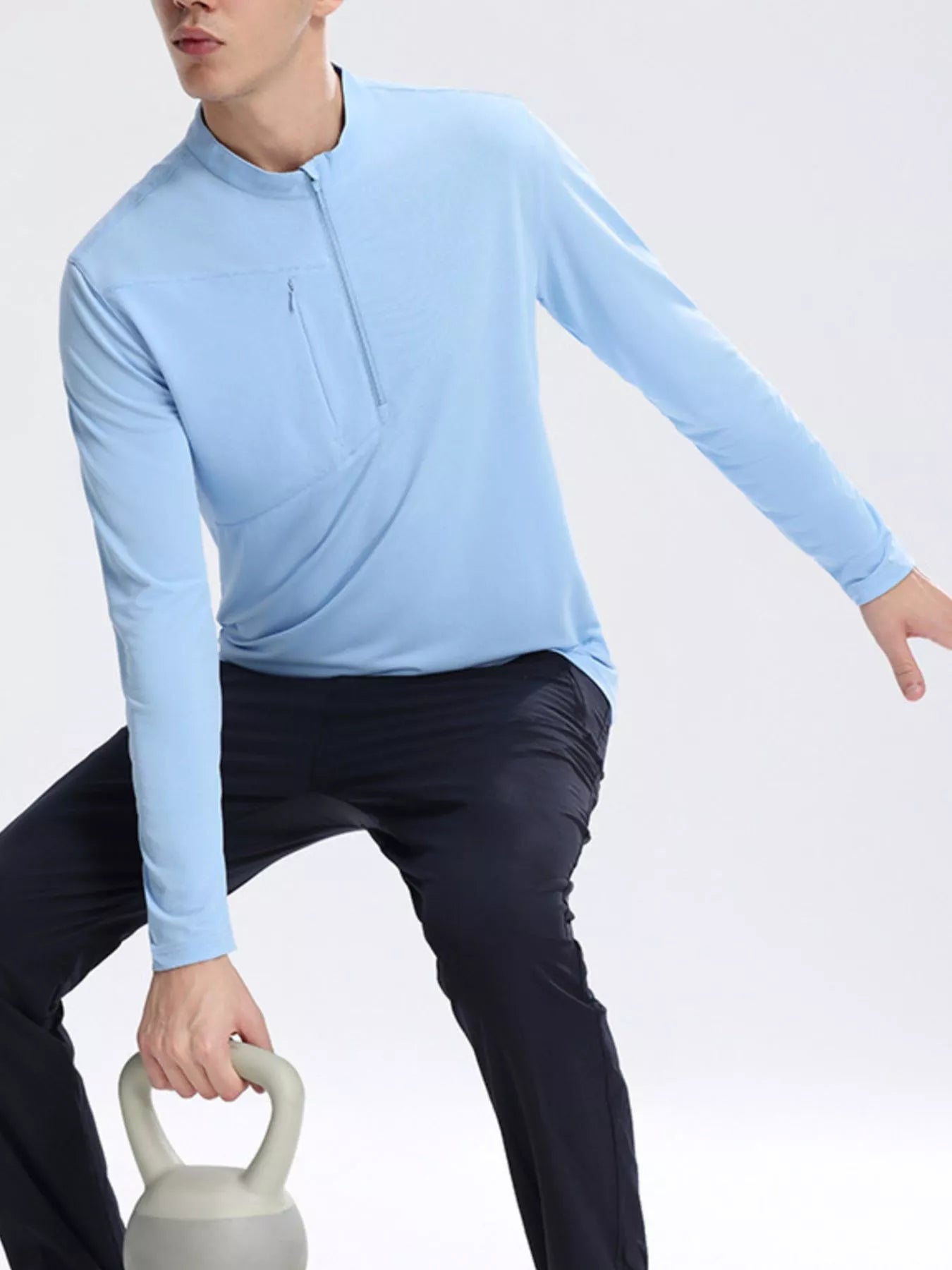 Men's Plus Size Slim Fit Quarter-Zip Sweatshirt