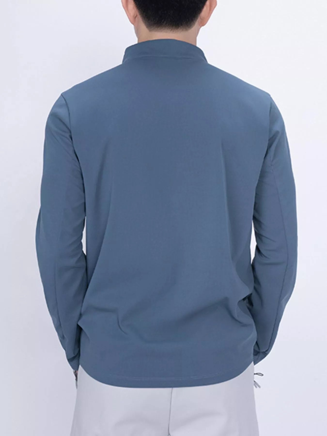 Men's Plus Size Long Sleeve Quarter Zip T-Shirt