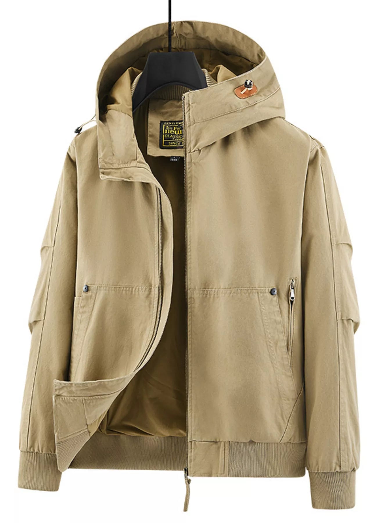 Men's Plus Size Zip Up Casual Hooded Jacket