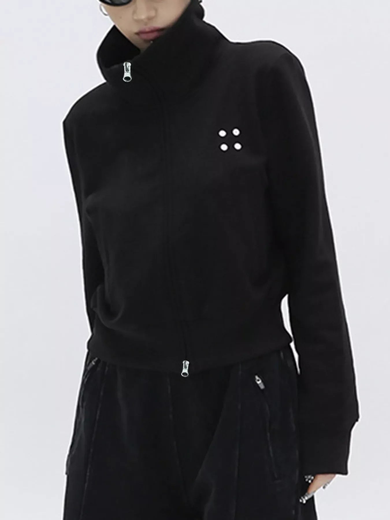 Casual Zip-Up Cropped Outerwear