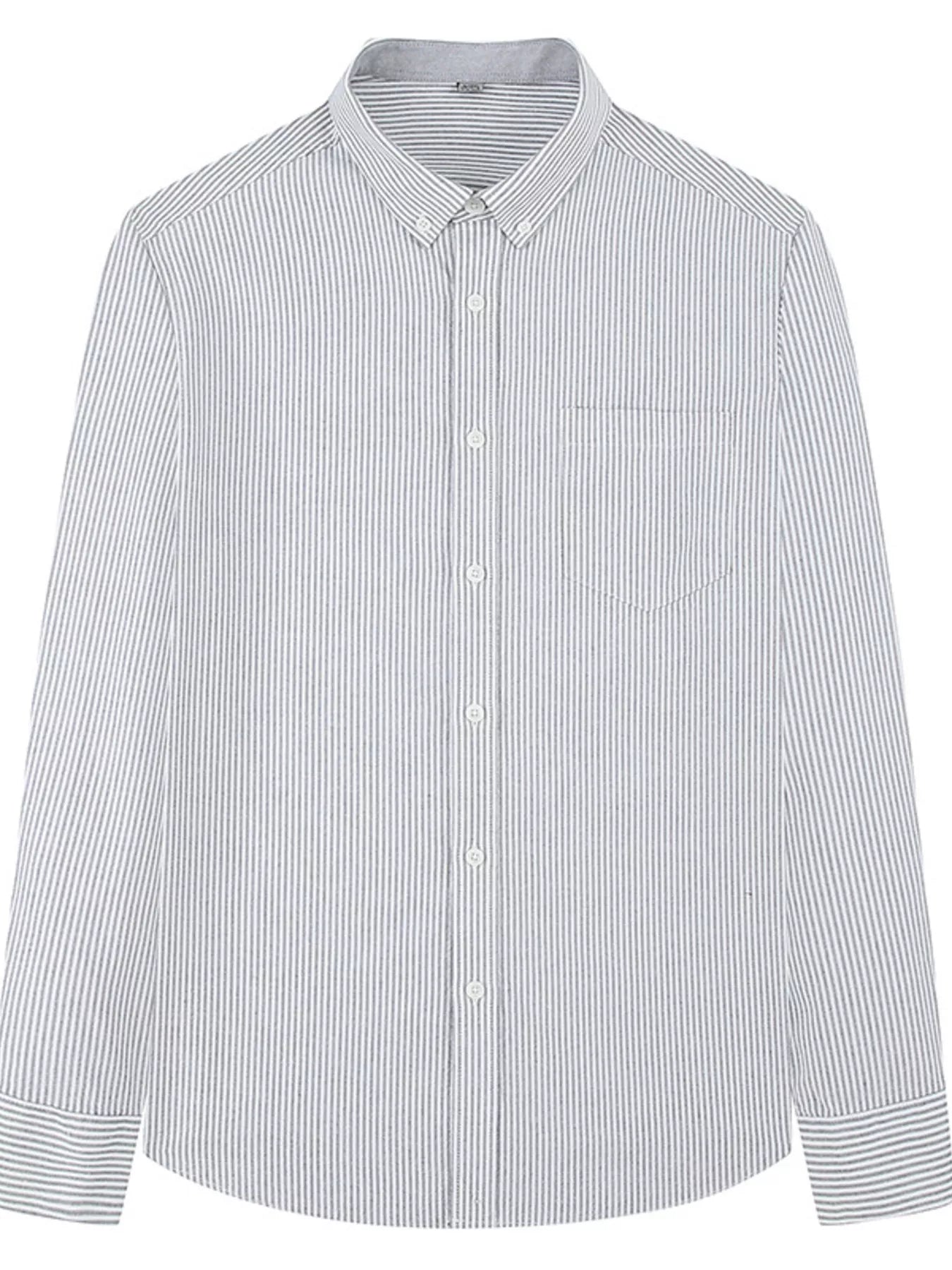 Men's Full Size Striped Button Up Long Sleeve Shirt Plus Size