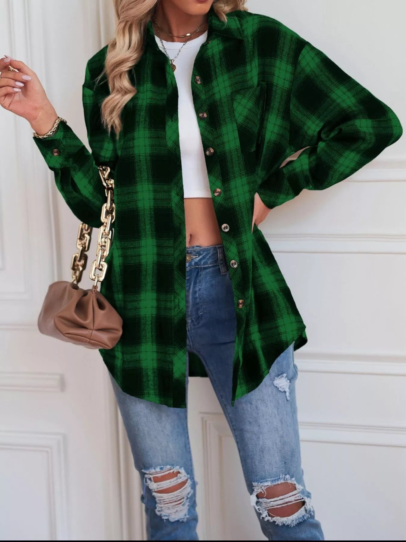 Casual Plaid Button Up Shirt