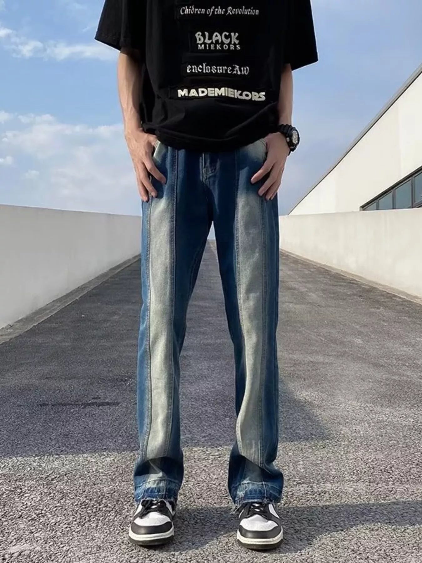 Men's Full Size Straight Leg Jeans Plus Size
