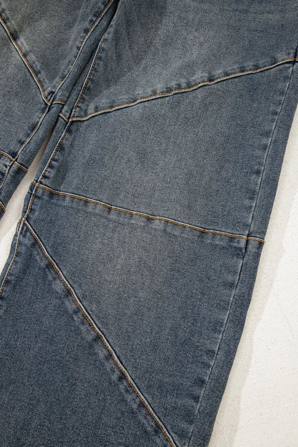 Exposed Stitching Loose Straight High Waist Jeans