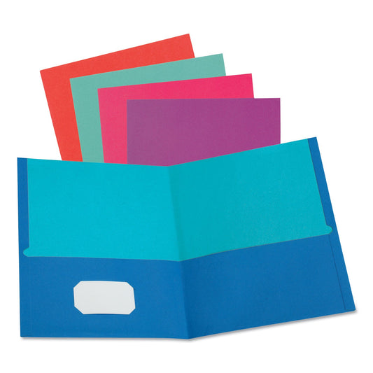 Oxford Twisted Twin Textured Pocket Folders, 100-Sheet Capacity, 11 x 8.5, Assorted Solid Colors, 10/Pack