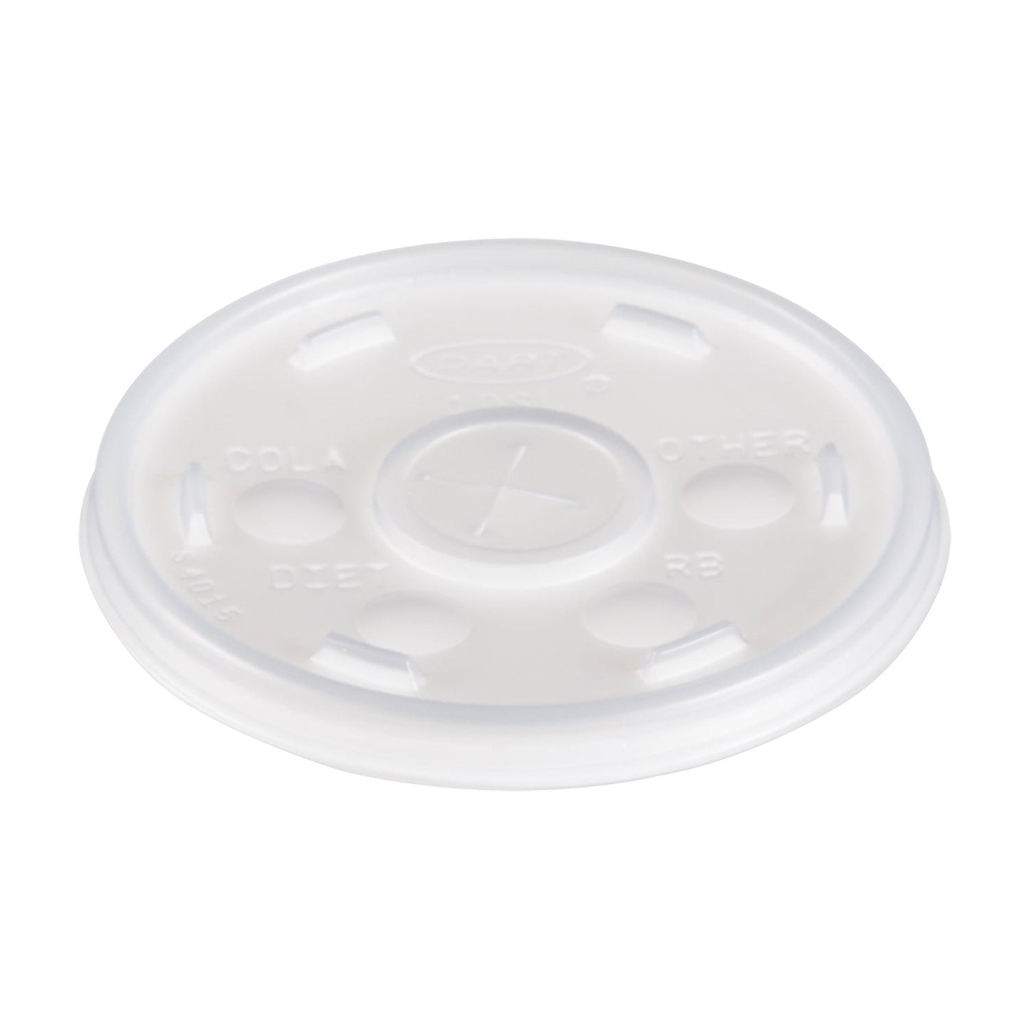 Dart Plastic Cold Cup Lids, Fits 10 oz Cups, Translucent, 100 Pack, 10 Packs/Carton