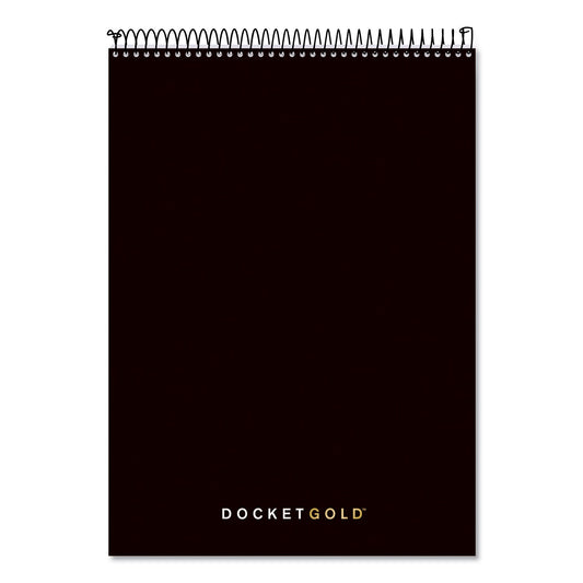 TOPS Docket Gold Planner Pad, Project-Management Format, Medium/College Rule, Black Cover, 70 White 8.5 x 11.75 Sheets
