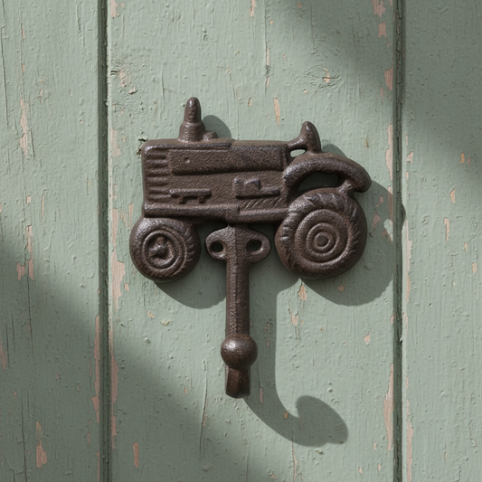 Charming Cast Iron Tractor Hook - Rustic Farmhouse Wall Accent