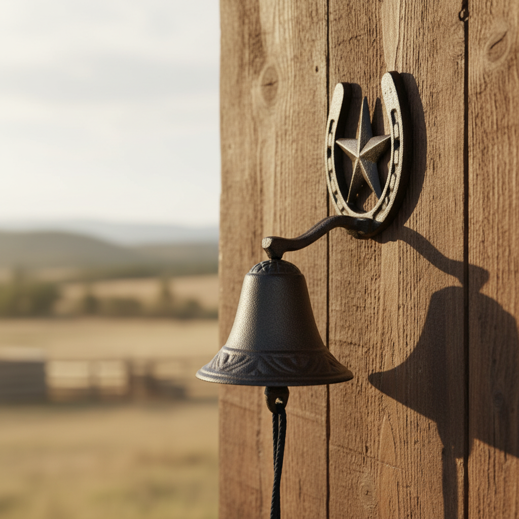 Horseshoe Star Doorbell, Farmhouse Cast Iron Welcome Chime