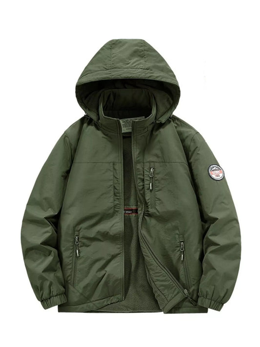 Men's Plus Size Lightweight Zip Up Hooded Jacket