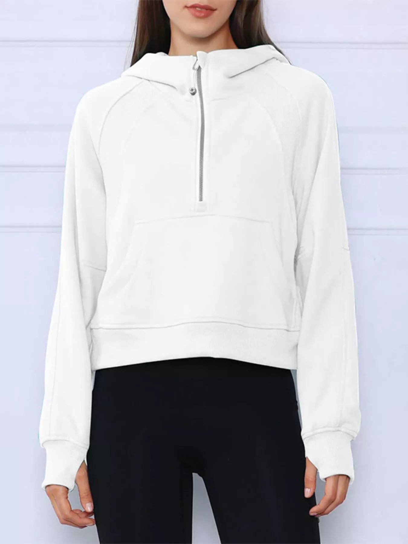 Half-Zip Kangaroo Pocket Hoodie