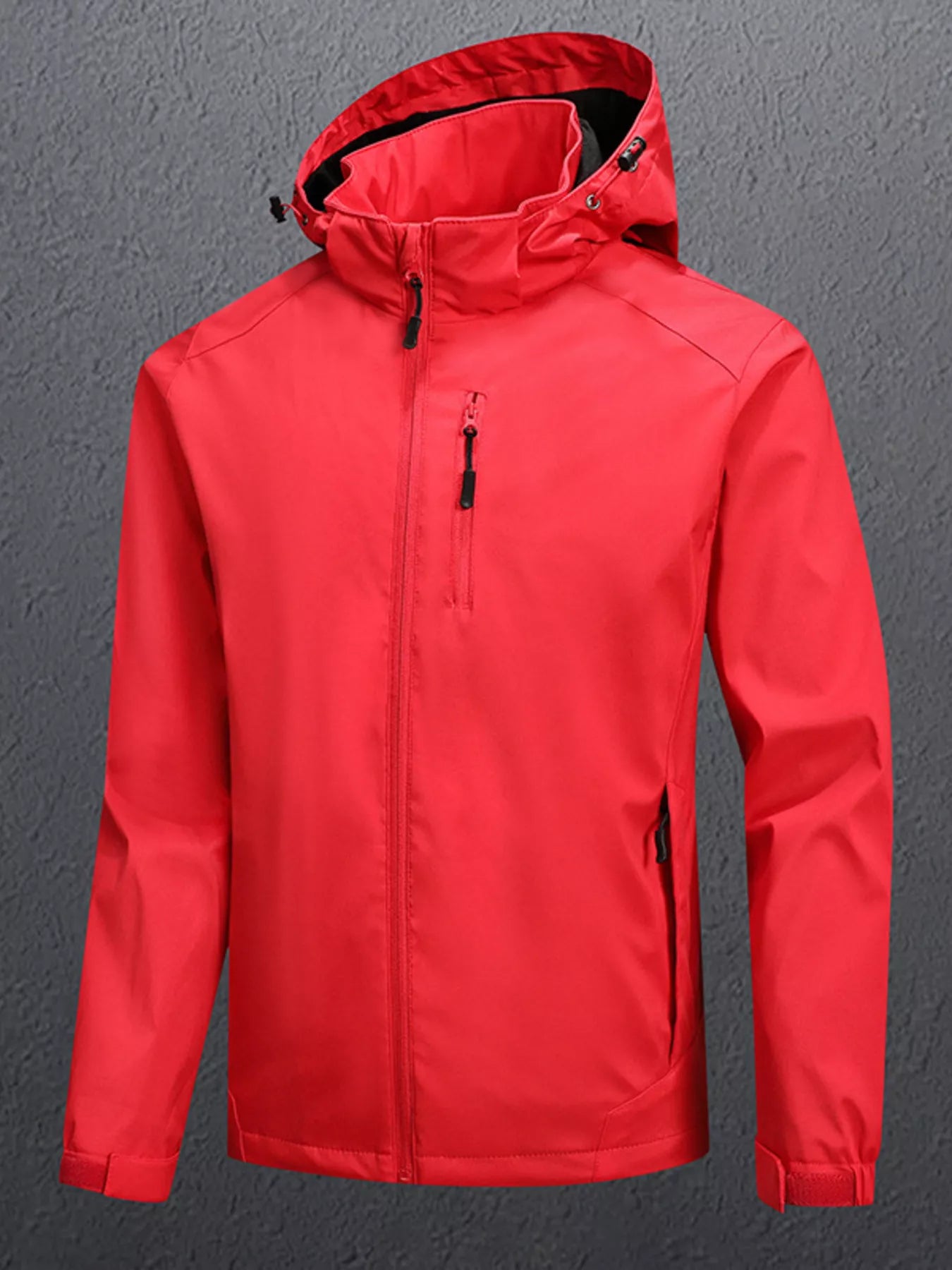 Men's Plus Size Zip Up Long Sleeve Hooded Jacket