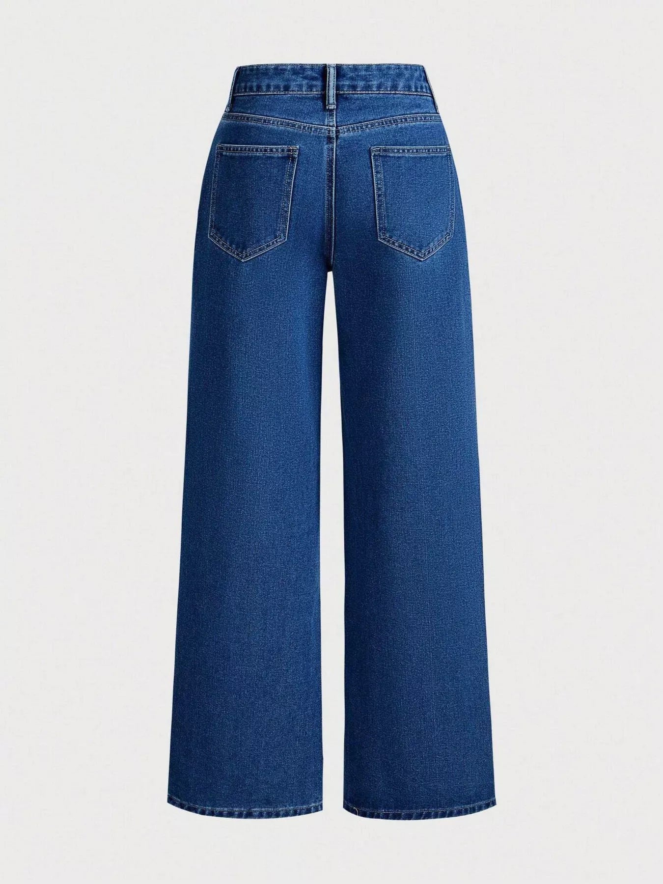 Bow-Embellished Wide Leg Jeans