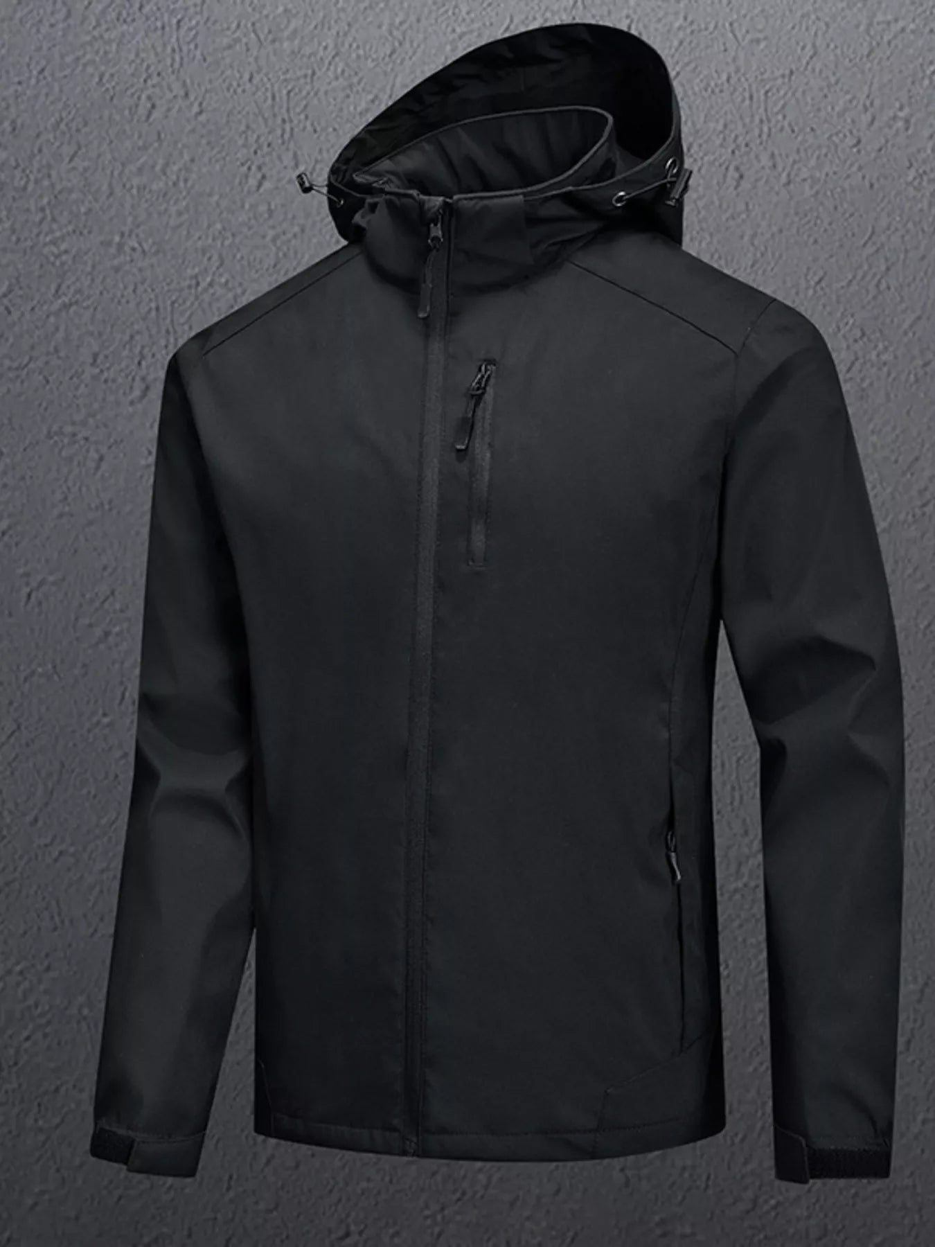 Men's Plus Size Zip Up Long Sleeve Hooded Jacket