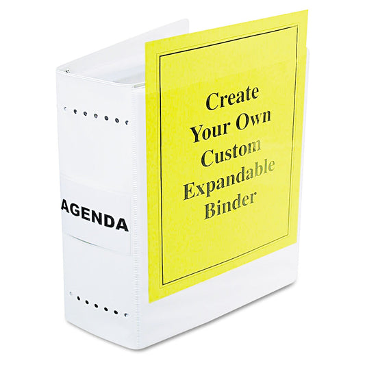 Charles Leonard VariCap Expandable Binder, 2 Posts, 6" Capacity, 11 x 8.5, White
