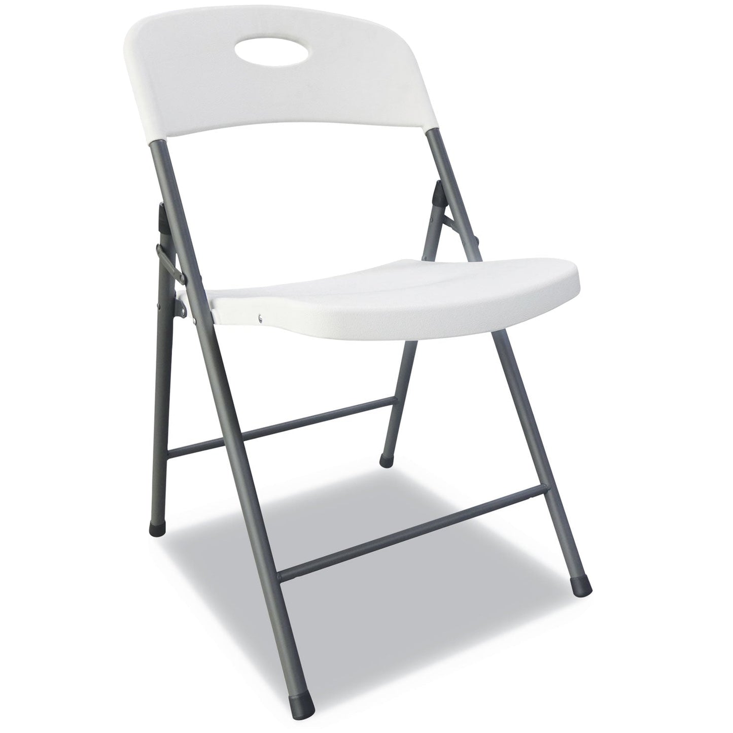 Alera Molded Resin Folding Chair, Supports Up to 225 lb, White Seat/Back, Dark Gray Base, 4/Carton