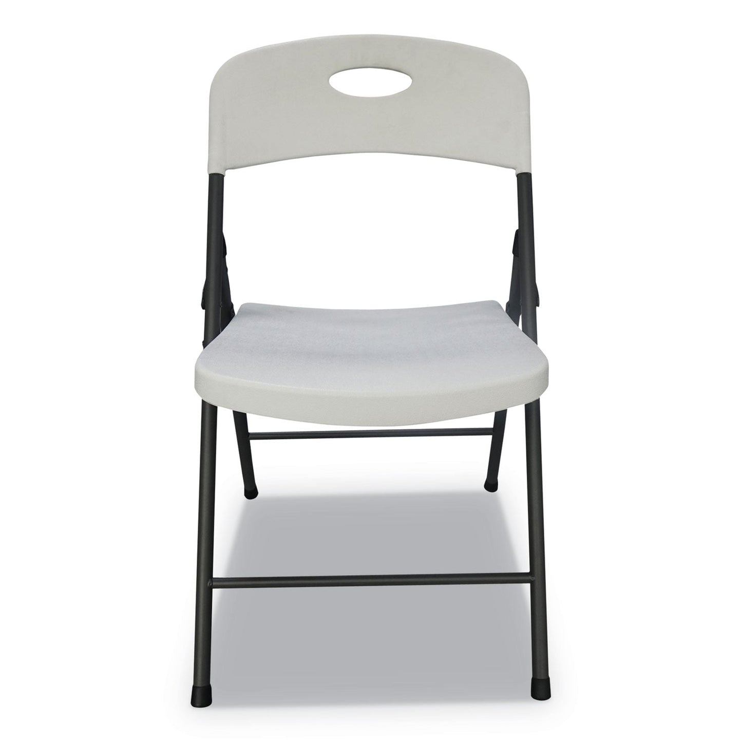 Alera Molded Resin Folding Chair, Supports Up to 225 lb, White Seat/Back, Dark Gray Base, 4/Carton