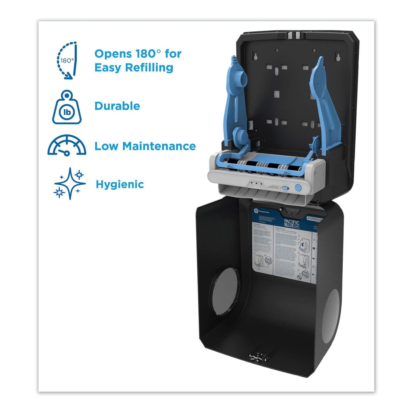 Georgia Pacific Pacific Blue Ultra Paper Towel Dispenser, Automated, 12.9 x 9 x 16.8, Black
